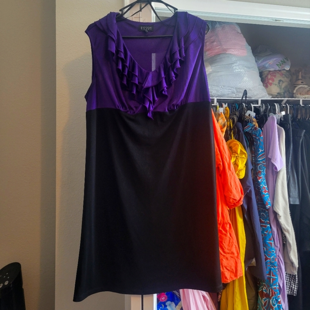 Y2K 00s/2010s Dress Pure and Colorblock Ruffle Dress